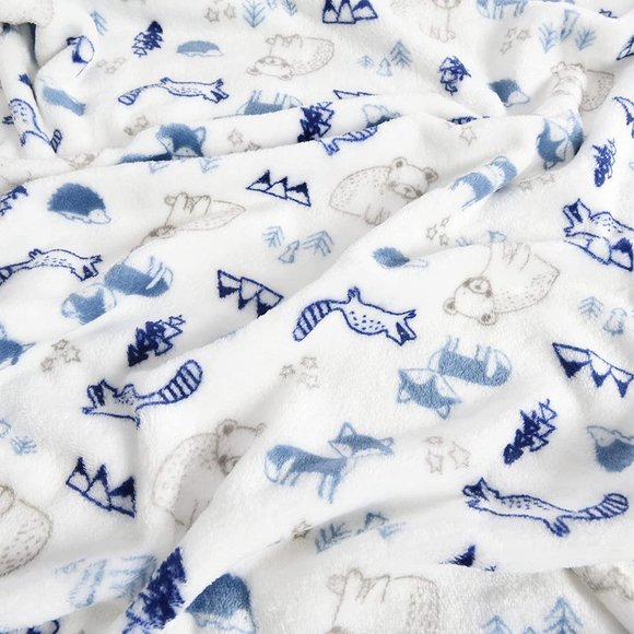 Plush Blue Grey Teddy Bear Security Blanket 2 Piece Set Baby's First by Nemcor - Picture 3 of 4